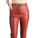 Pantaloni Dama Din Piele Ecologica Caramiziu Luna